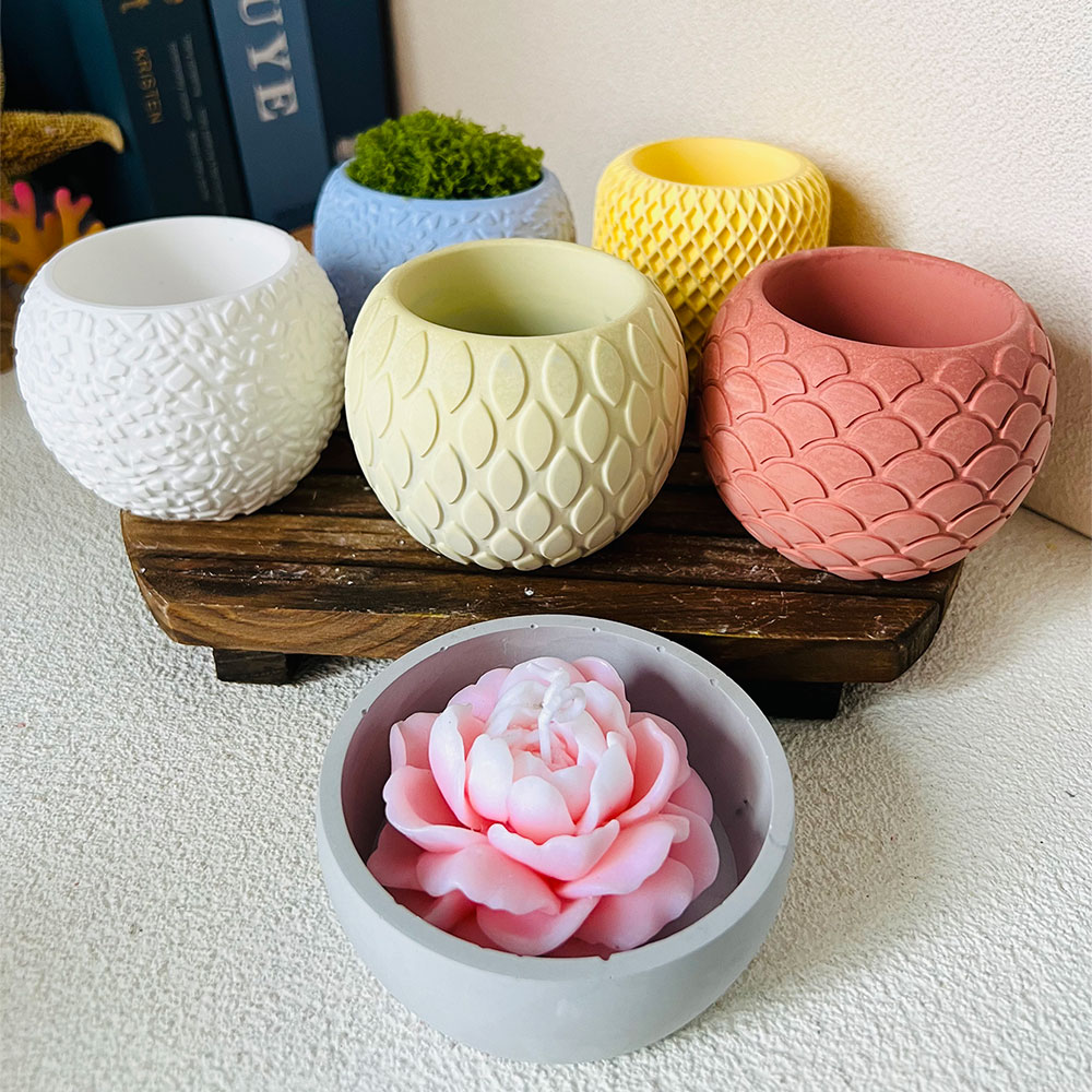 Potsticker Mold - Peixe Escala Padrão Cimento Vela Cup